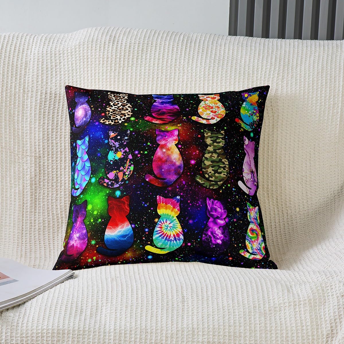 Cuscino Decorativo OFloral 45x45 Con Galassia Magica - Federa Quadrata Per Divano E Camera