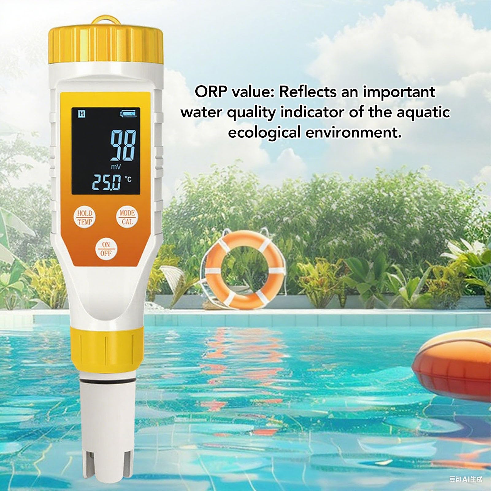 TOPINCN 7 en 1 Probador de Calidad del Agua, TDS de PH EC Hydrogen Orp Salinity Temp Meder Probador de Agua Digital para Acuarios de Agua Potable Piscinas, Probador de Agua de la