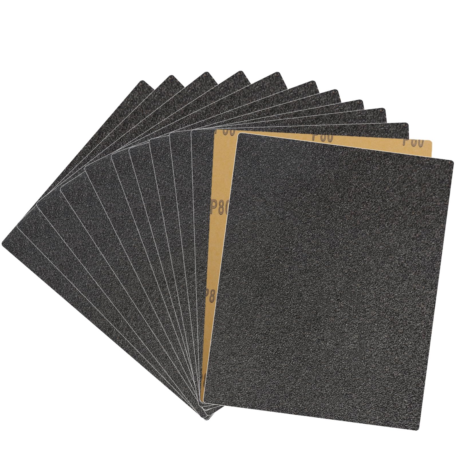 Photo 1 of 12-Sheet 80 Grit Wet Dry Sandpaper, 9 x 11 Inch Sand Paper Silicon Carbide Abrasive Sanding Sheets for Woodworking, Automotive and DIY Projects
