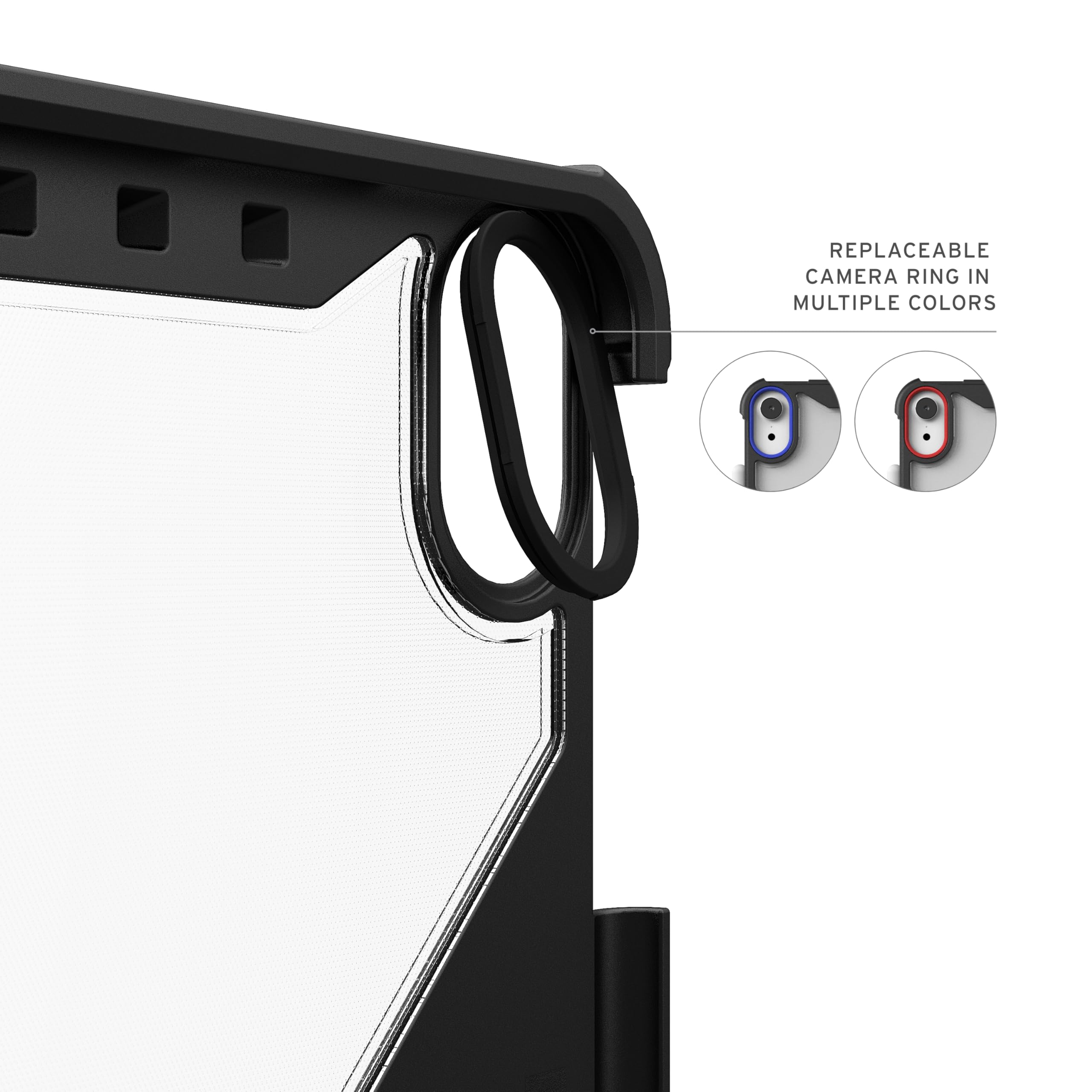 URBAN ARMOR GEAR Progettata per iPad Air 11 (7a generazione, 2025, M3), robusta custodia protettiva a portafoglio con supporto regolabile multi-angolo e portamatite Plyo LT ghiaccio/nero