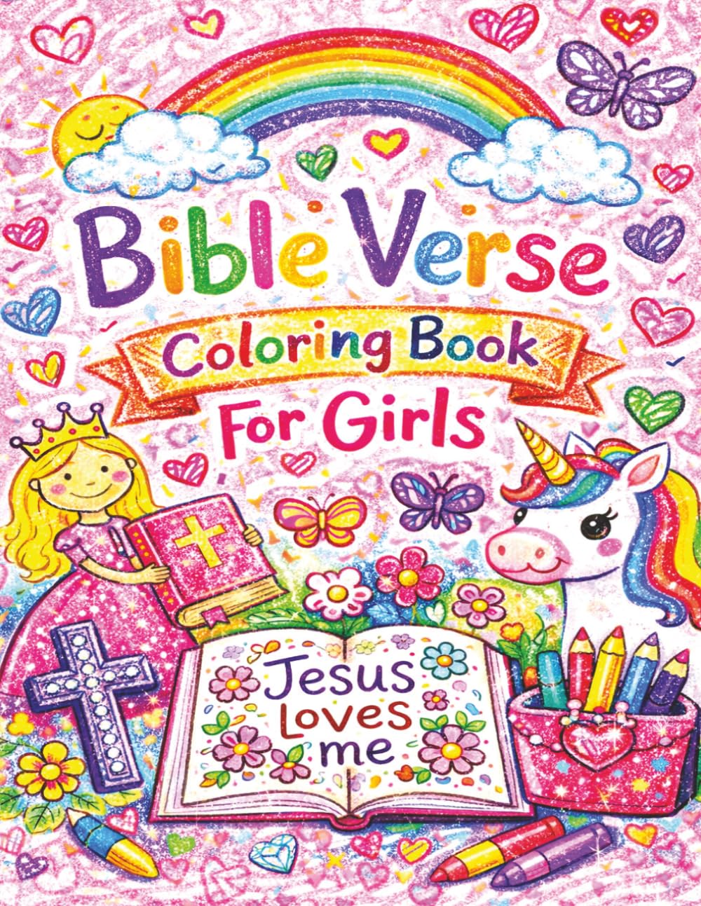 Bible Verse Coloring Book For Girls: Bold And Easy, 50 Beautiful Verses, Grow In Faith, Inspirational