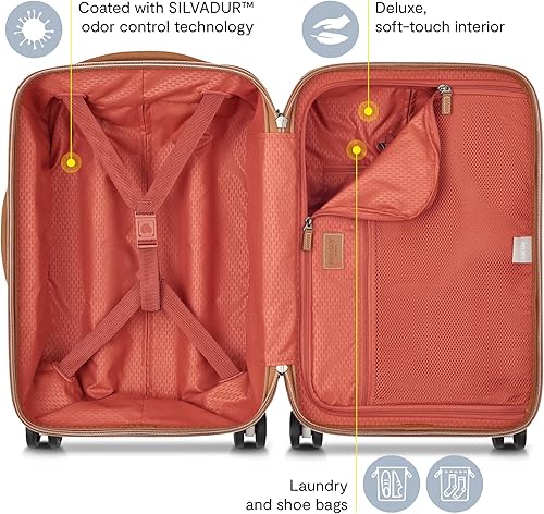 Miniatura 3 de DELSEY PARIS Chatelet Air 2.0 - Equipaje de cubierta dura con ruedas giratorias, Marrón chocolate, Maleta de mano de 20 pulg.