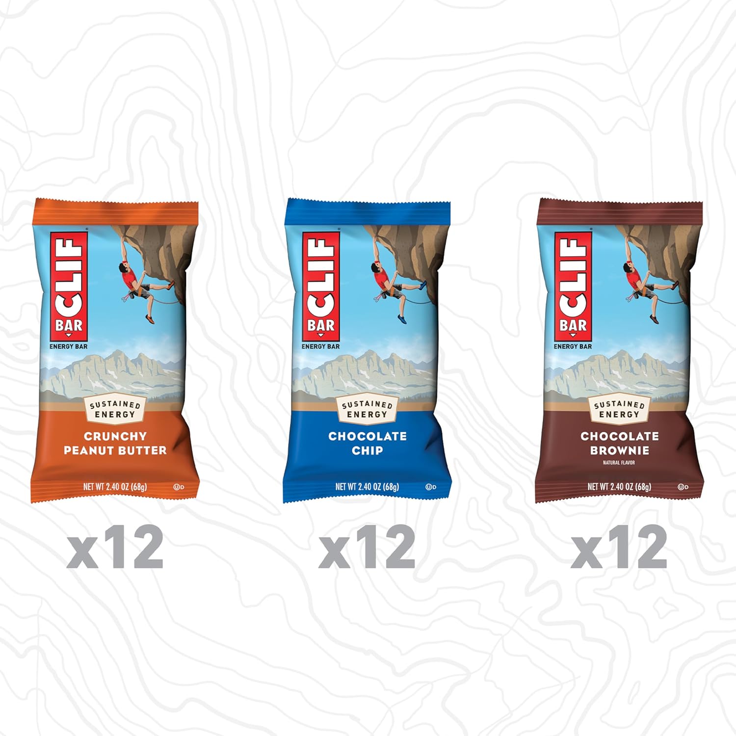 CLIF BAR - Energy Protein Bars - Variety Pack - 3 Flavors - Made with Organic Oats - Energy Bars - Non-GMO - (36 Pack)