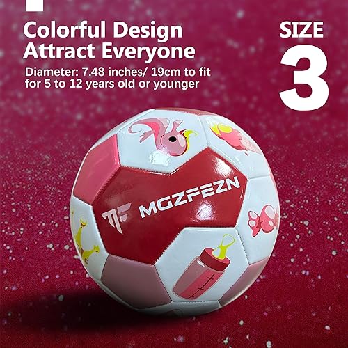 Miniatura 2 de Balón de fútbol para niños, tamaño 3, pelota de fútbol juvenil para niños de 5, 6, 7, 8, 9, 10 años, para interiores y exteriores, con 1 bomba, 1