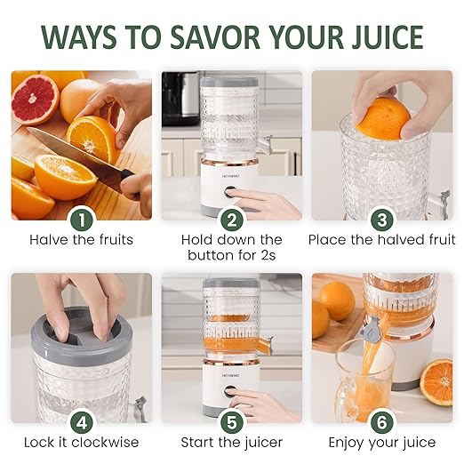 Extractor de Jugo Eléctrico Portátil 60W con Carga USB y Cep miniatura 6