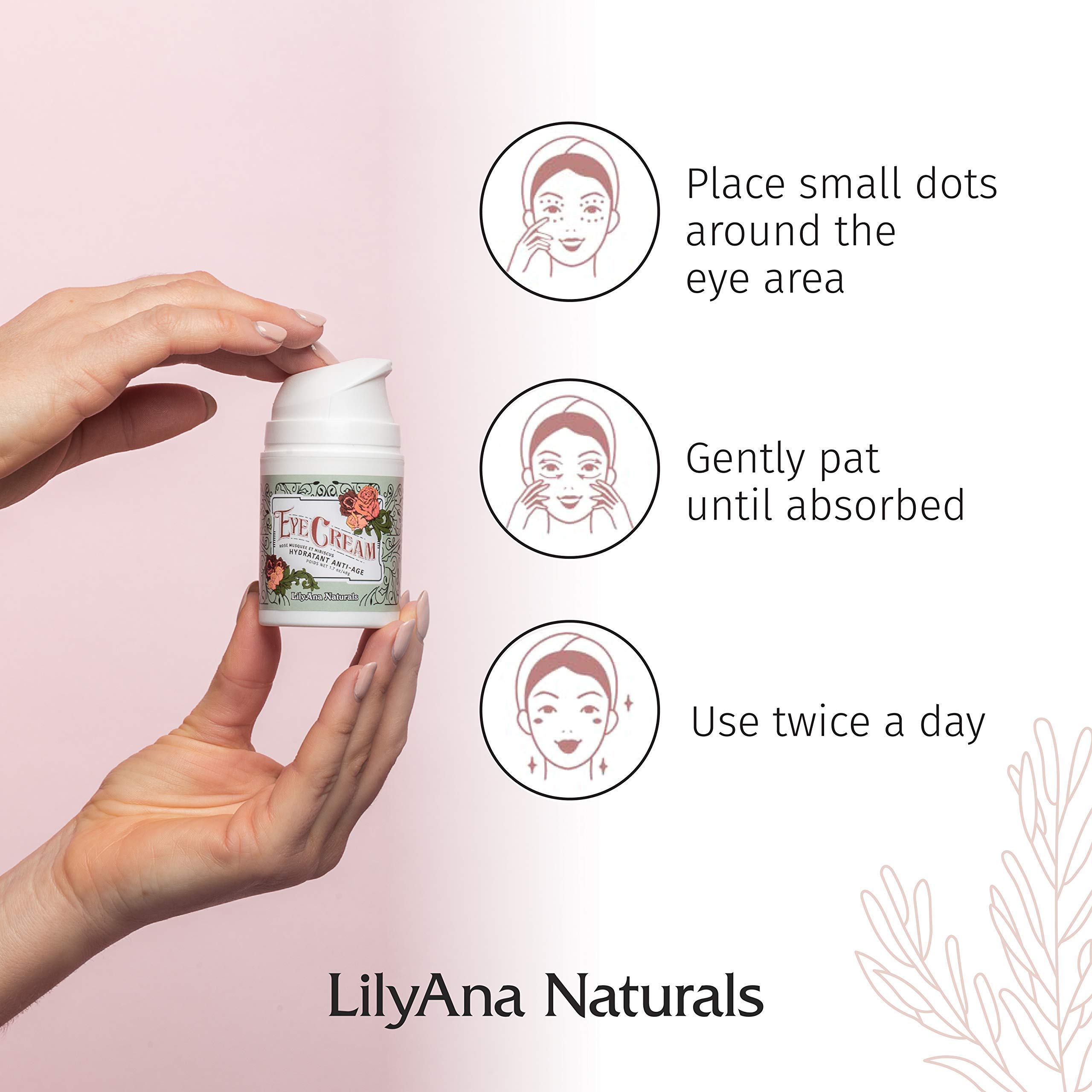 LilyAna Naturals Eye Cream Made in USA, Eye Cream for Dark Circles