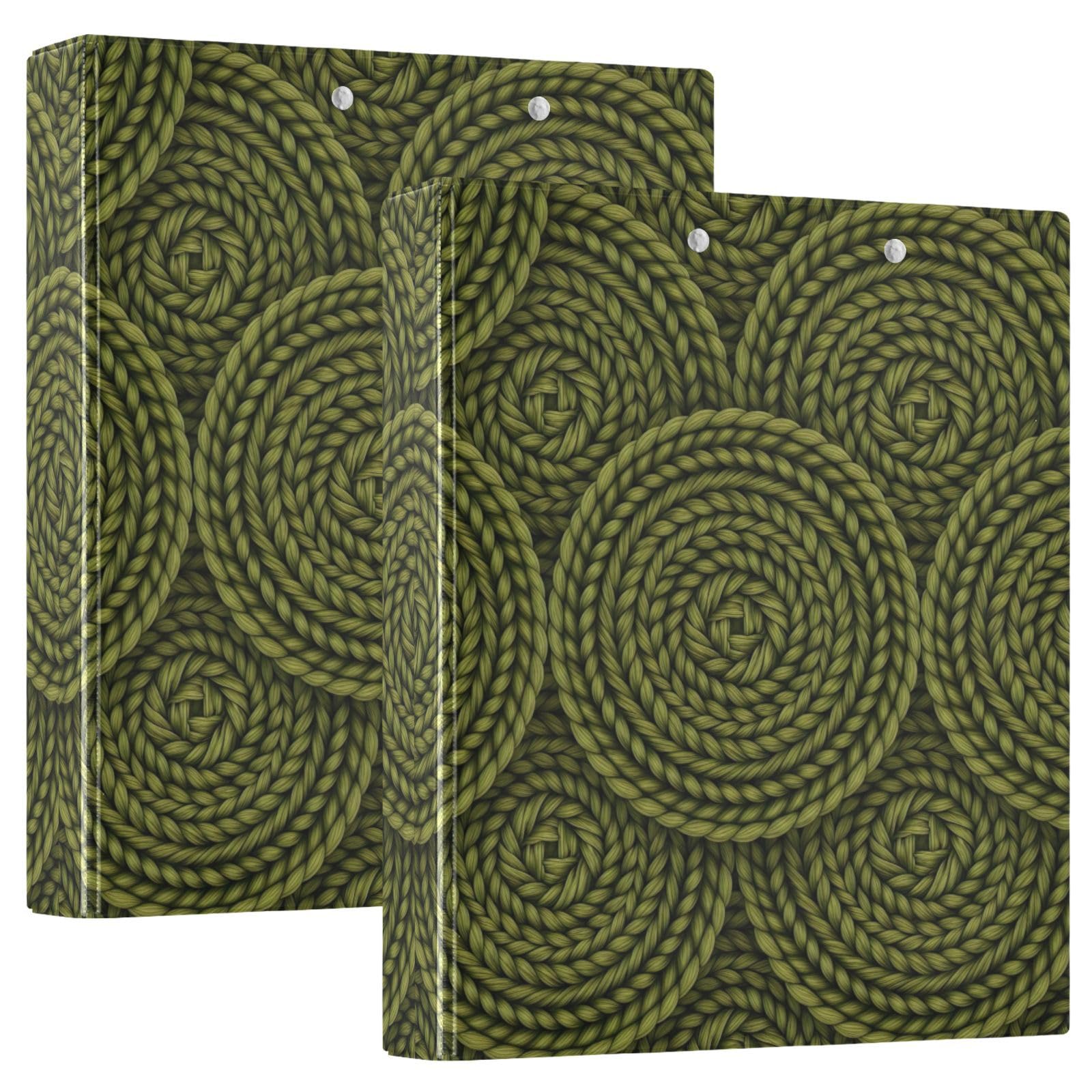 Carpeta de 3 anillos, carpeta de anillos en D verde oliva, paquete de 2 | Con portapapeles y bolsillos, para escuela, universidad, oficina