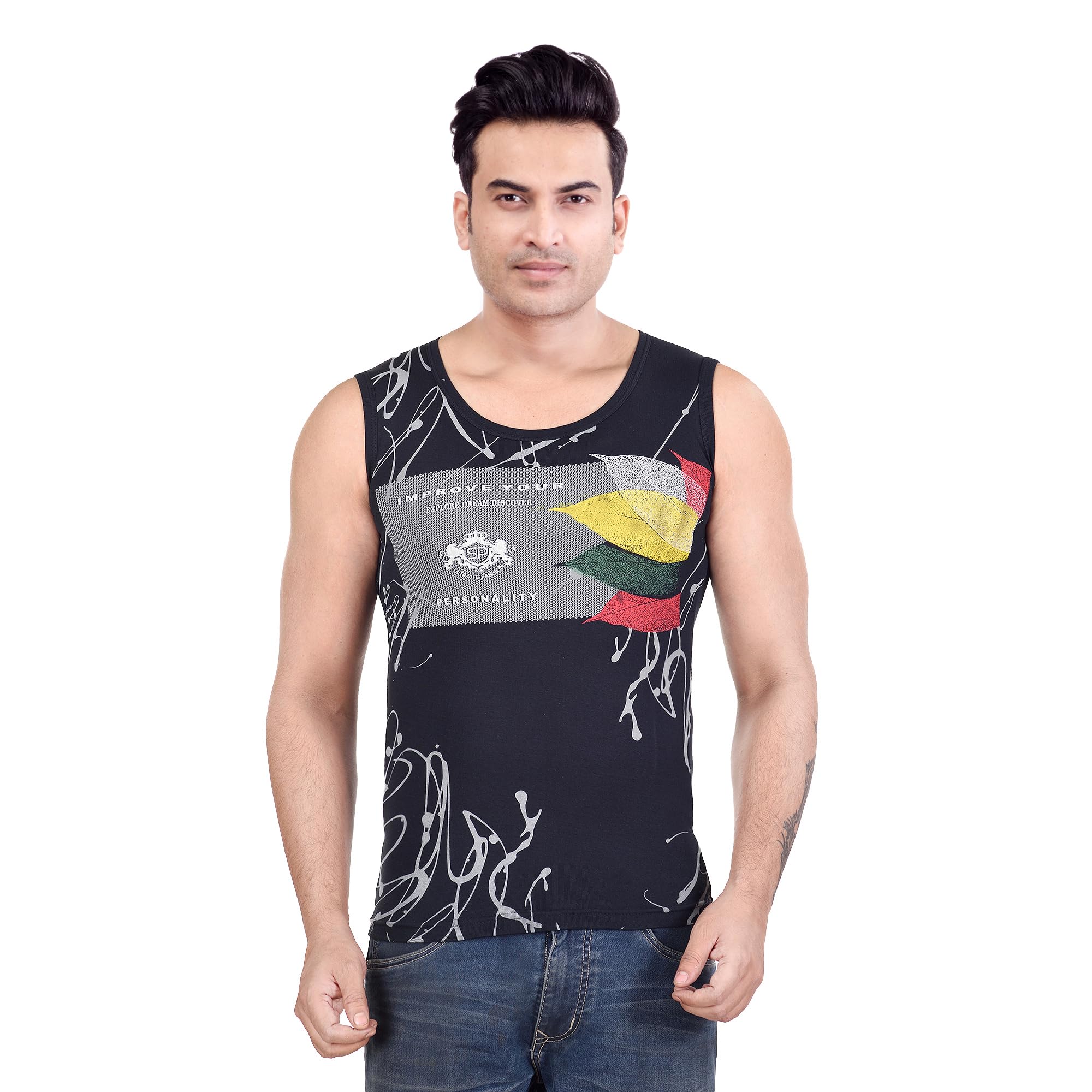 CheerMen's Cotton Muscle Tee Digital Print Multicolour