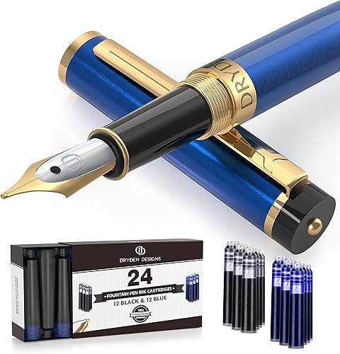 Pluma estilográfica Dryden Luxury, clásica y moderna, de colección ejecutiva y vintage, idea de regalo de negocios y para la caligrafía, Azul