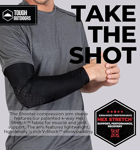 Miniatura 9 de Tough Outdoors Manga acolchada para el brazo, manga de codo acolchada, manga de brazo de baloncesto, manga para codo de voleibol, almohadilla de