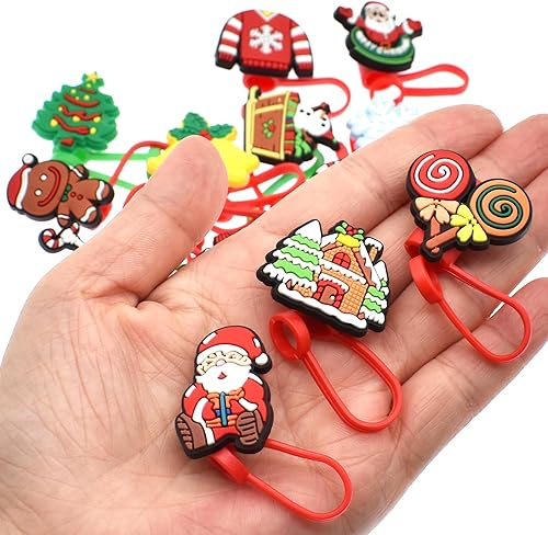 Miniatura 4 de Stanley Cup - 16 tapas de popote de Navidad para popotes reutilizables, a prueba de polvo, accesorios para popotes de 0.315 a 0.315 pulgadas,