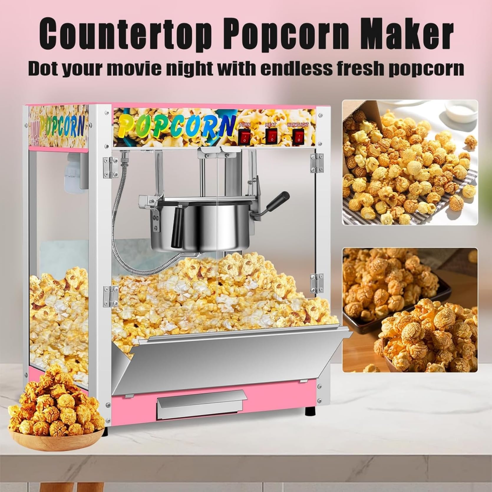 Amazon.com: ZHAIUPON Popcorn Machine, 8oz Cinema Popcorn Maker
