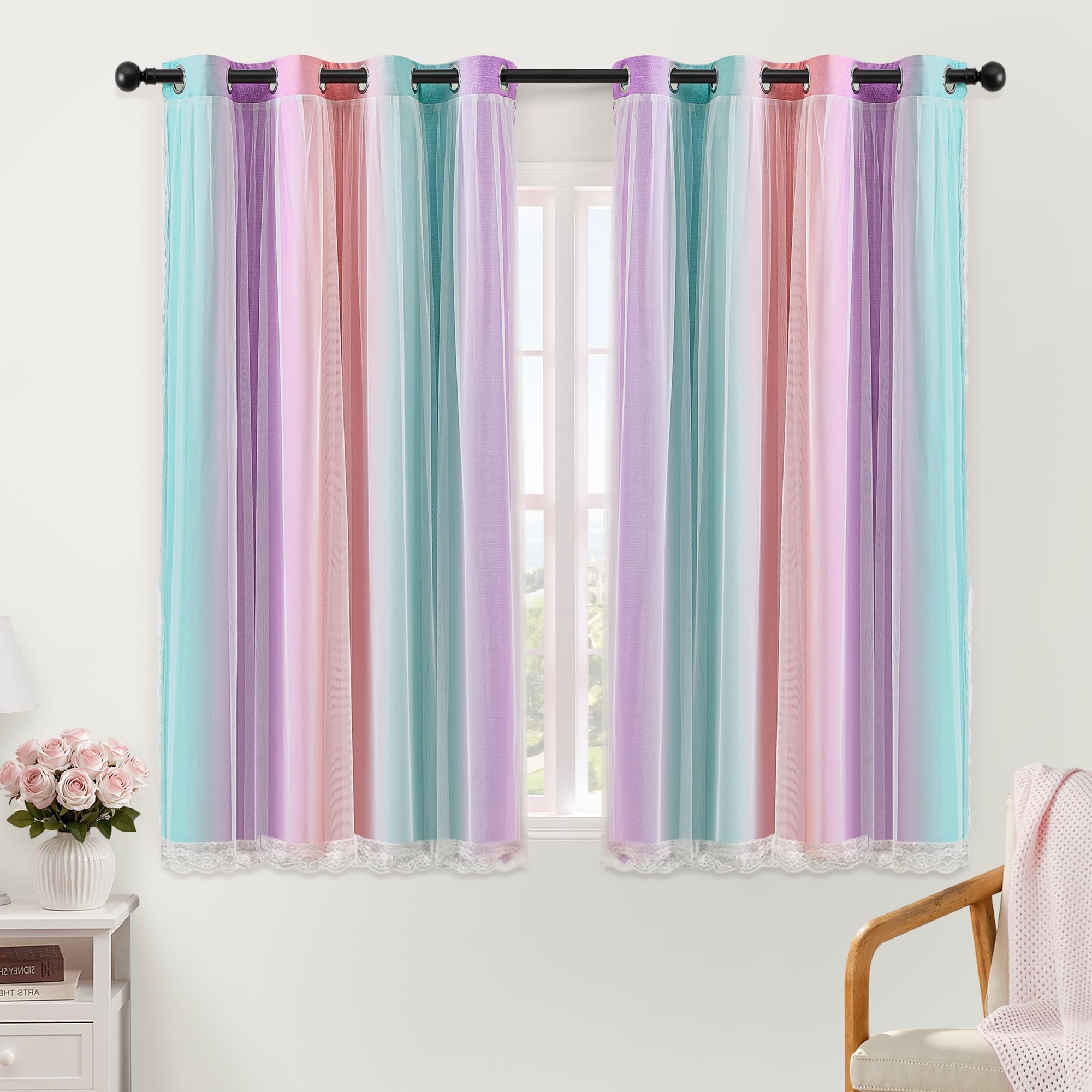 XiDi Blackout Curtains for Bedroom, Room Darkening Eyelet Window Curtains 2 Panel Sets, Living Room Window Treatment โ image 1