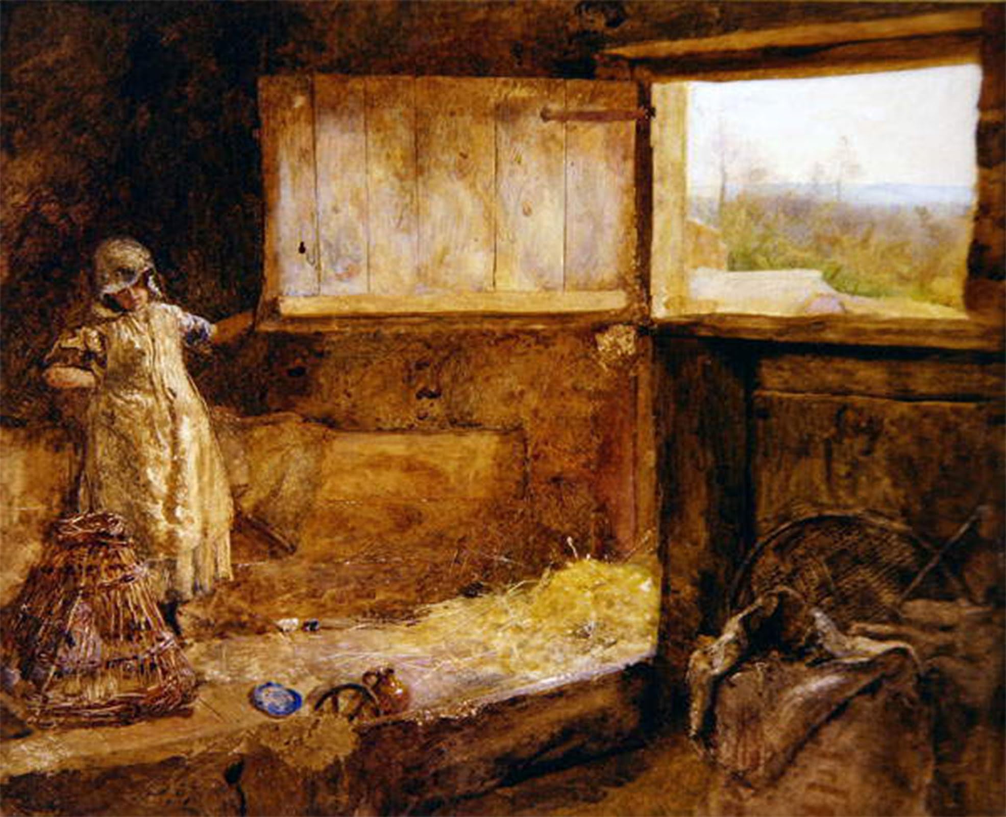 SERENDIPITP Vintage Wall Art Canvas Nordic Poster Canvas Print Picture the Hayloft by William North Wall Art Poster for Home Decor 60x90cm