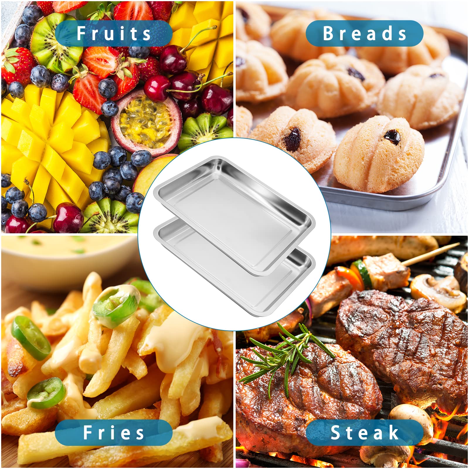 Vinino Backblech-Set (3-teilig) Mit Antihaft-Beschichtung – Ideal Für Kekse, Blechkuchen & Braten