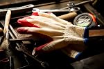 G & F 3106-10 String Knit Palm, Latex Dipped Nitrile Coated Work Gloves for General Purpose, 10-Pairs Per Pack, Red, Large