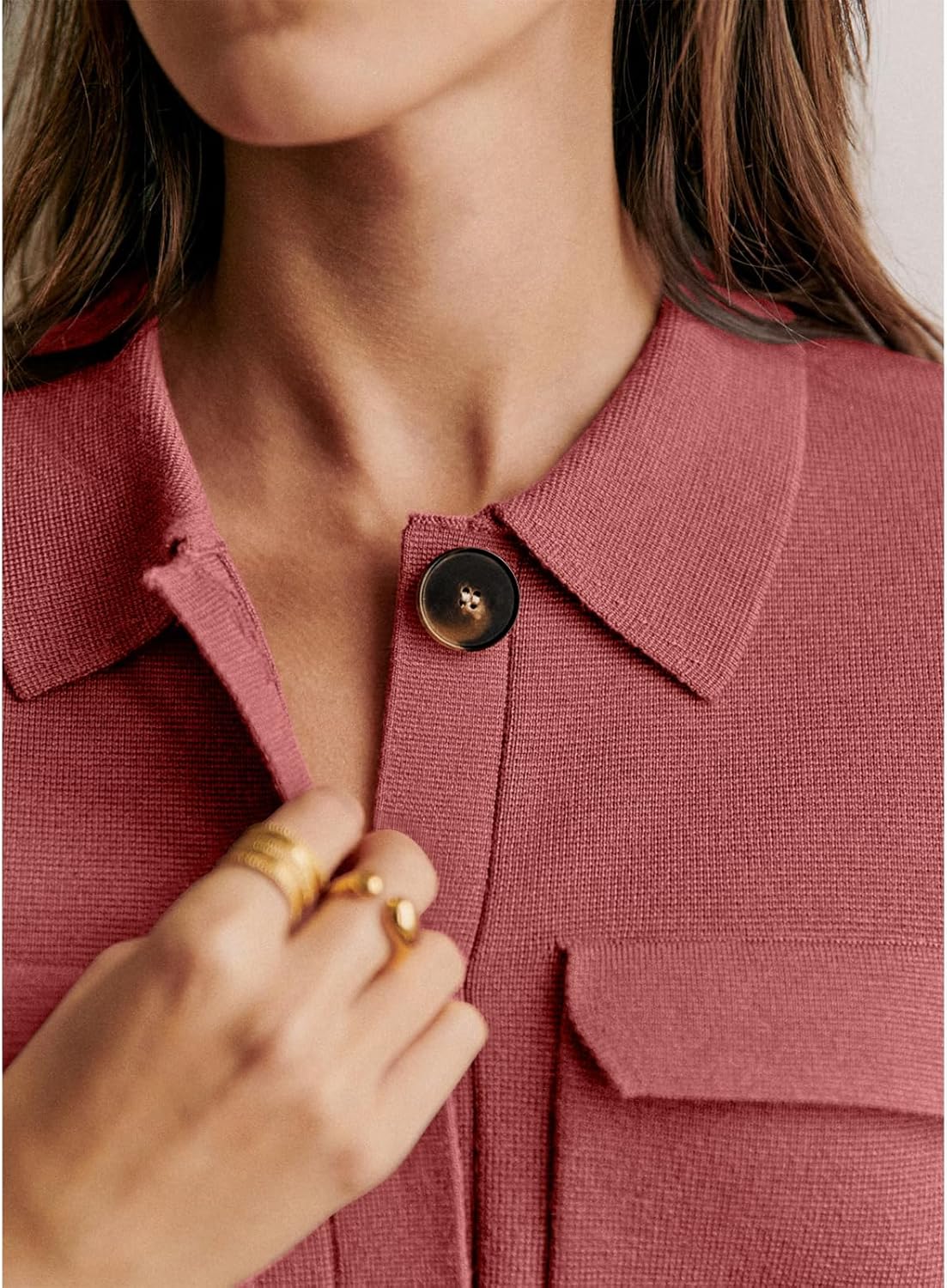 Shy Velvet Women 2026 Shackets Jacket Patch-Pocket Sweaters Merino Cardigan Open Front Button Down Cropped Jackets - Image 6