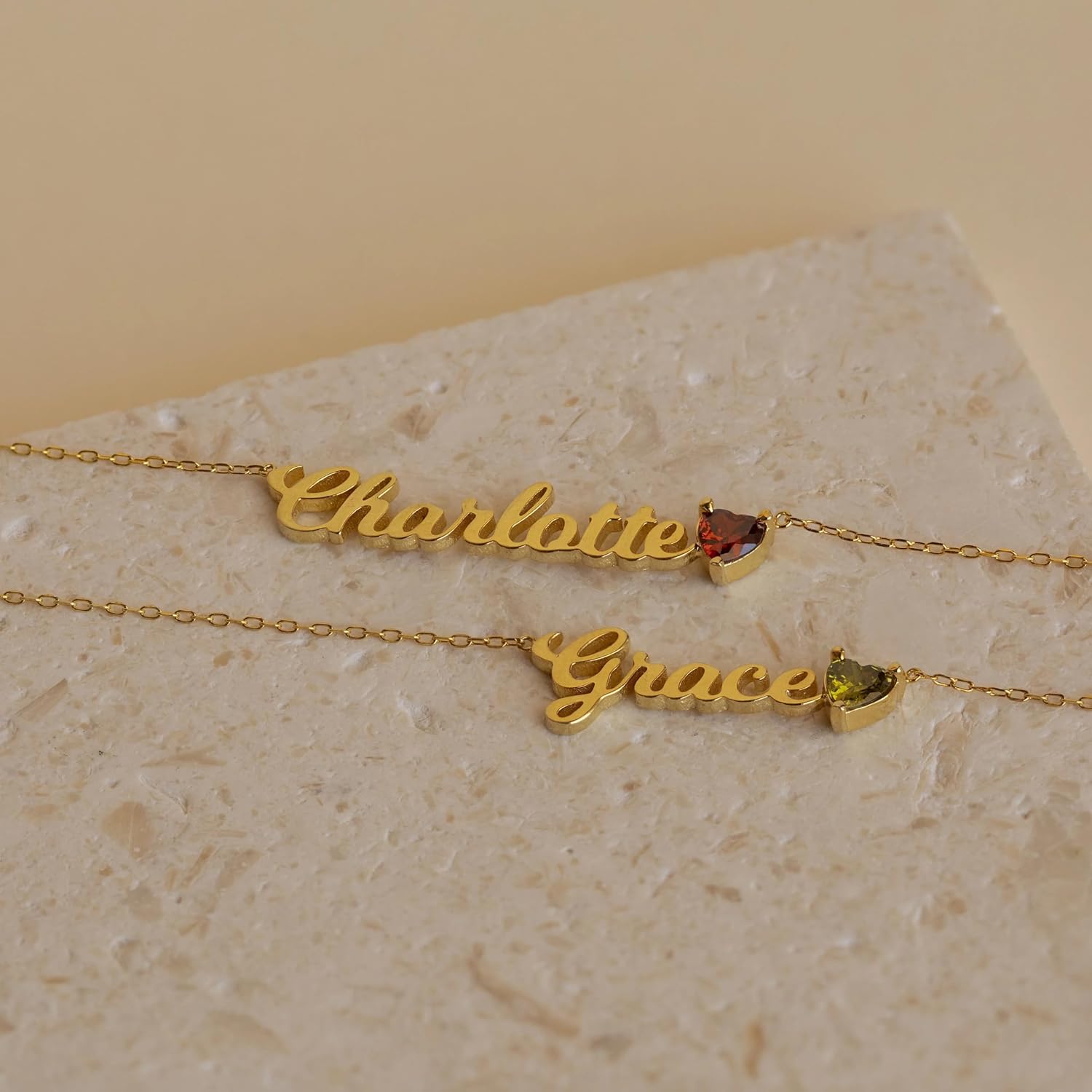 Custom Birthstone CZ Diamond Pave Necklace for Women, Personalized Name Jewelry, Dainty Gold Layering Necklace, Birthday Gift for Her, 18K Gold Plated by Caitlyn Minimalist
