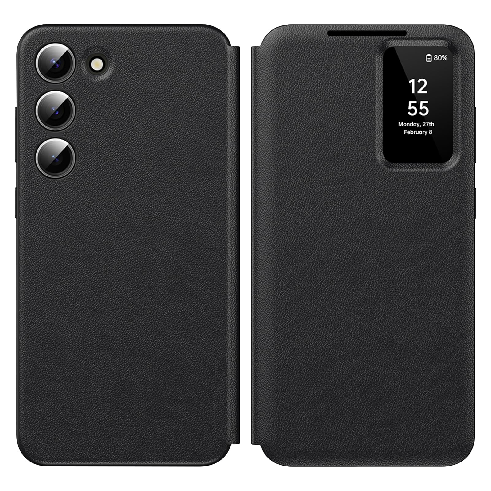 Étui de protection pour Samsung Galaxy S25 FE Smart View, portefeuille pour smartphone Samsung S25 FE 5G, Clear View, rabat miroir, compartiment pour cartes, fenêtre de visualisation, Galaxy