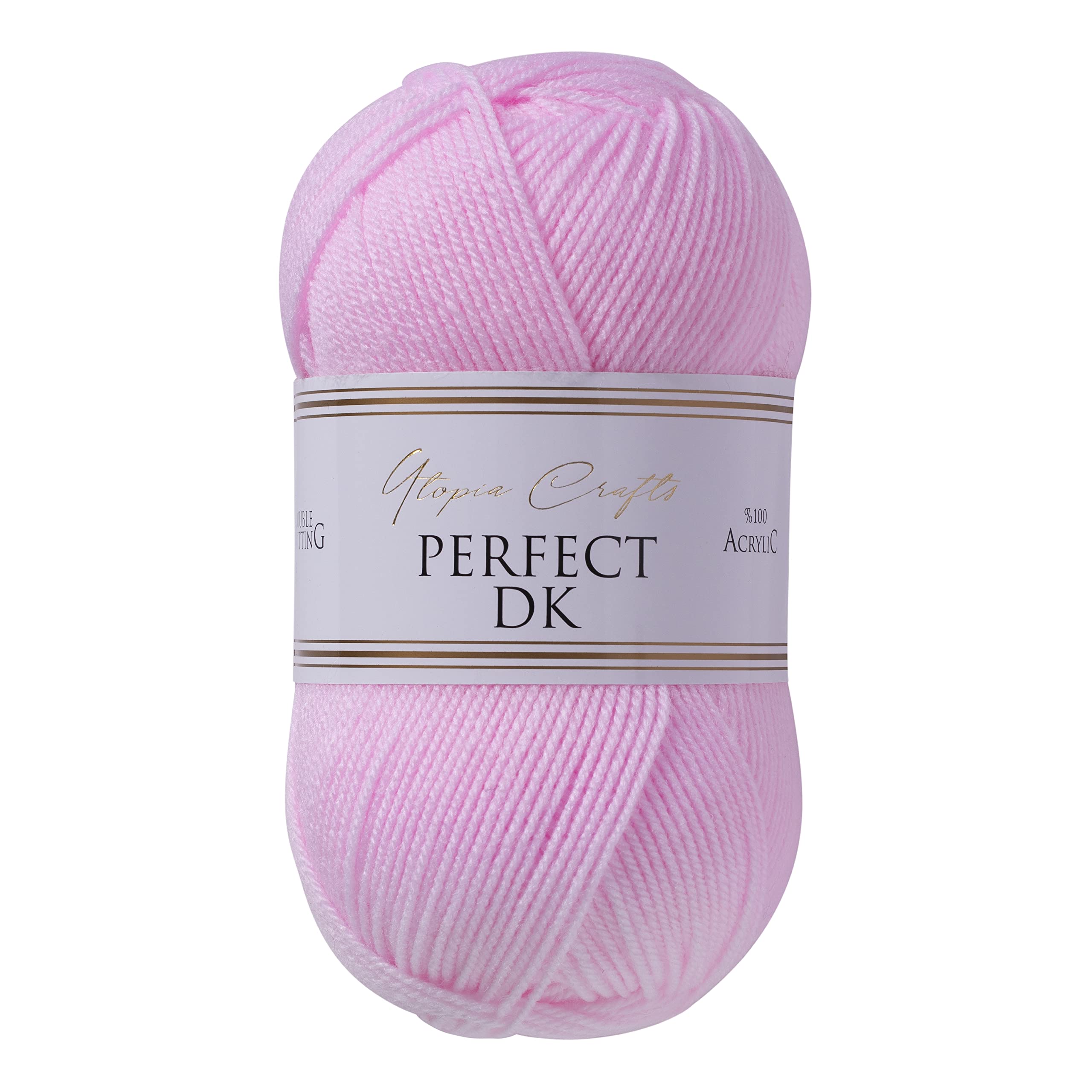 Utopia Crafts DK Double Knitting Yarn 3X 100g (Baby Pink), 300g/900m - Image 2