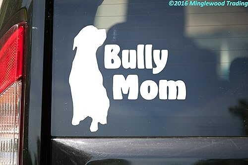 Pegatina de vinilo Minglewood Trading Bully Mom American Pit Bull Pitbull Terrier para perro, 5.1 x 4.7in