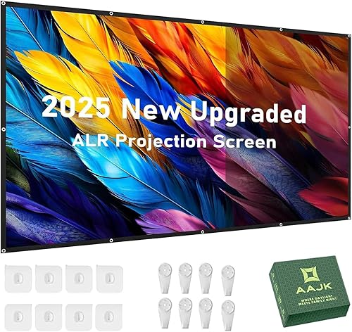 Miniatura 8 de AAJK Pantalla de proyector ALR, pantalla de proyector de películas 4K, proyector portátil plegable HD 16:9, pantalla de películas para cine en casa,