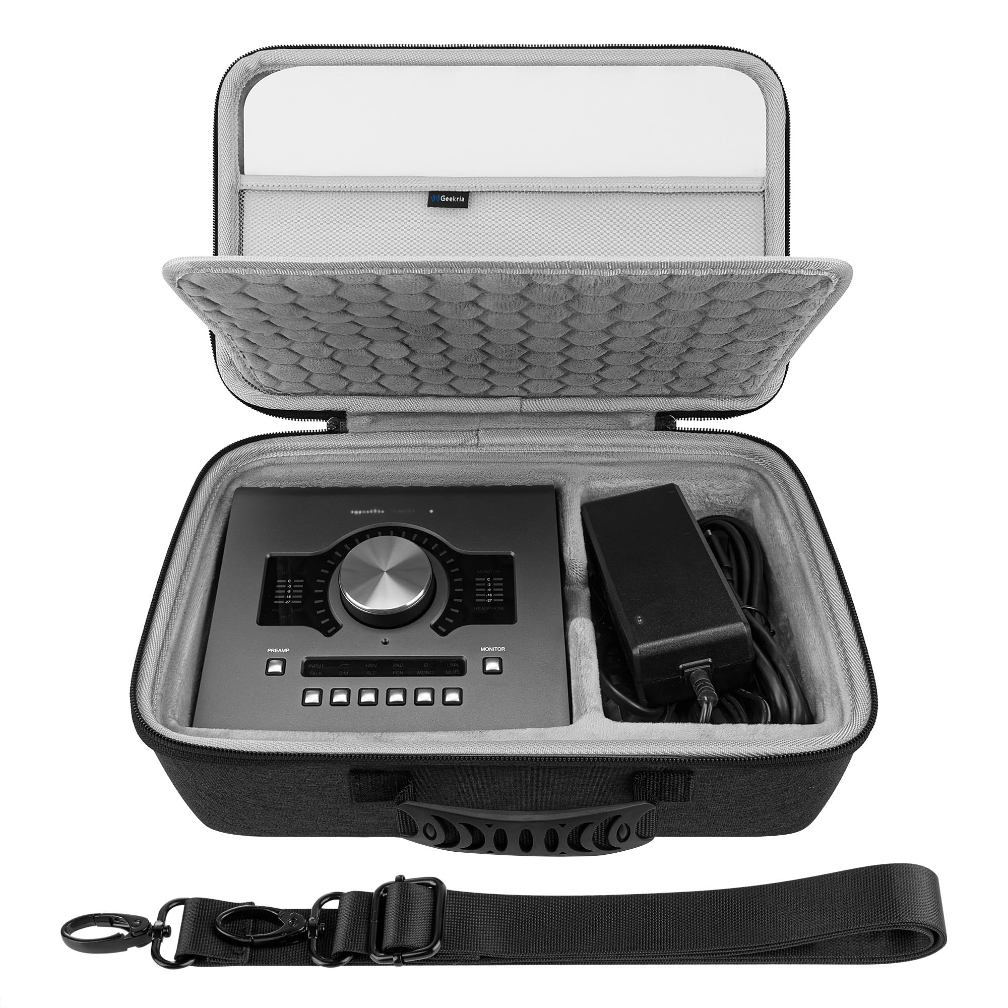 GEEKRIA Audio Interface Carrying Case, Compatible with Universal Audio Apollo Twin X DUO/Twin X QUAD/Twin X DUO Gen 2/ Twin X QUAD Gen 2, EVA Hard
