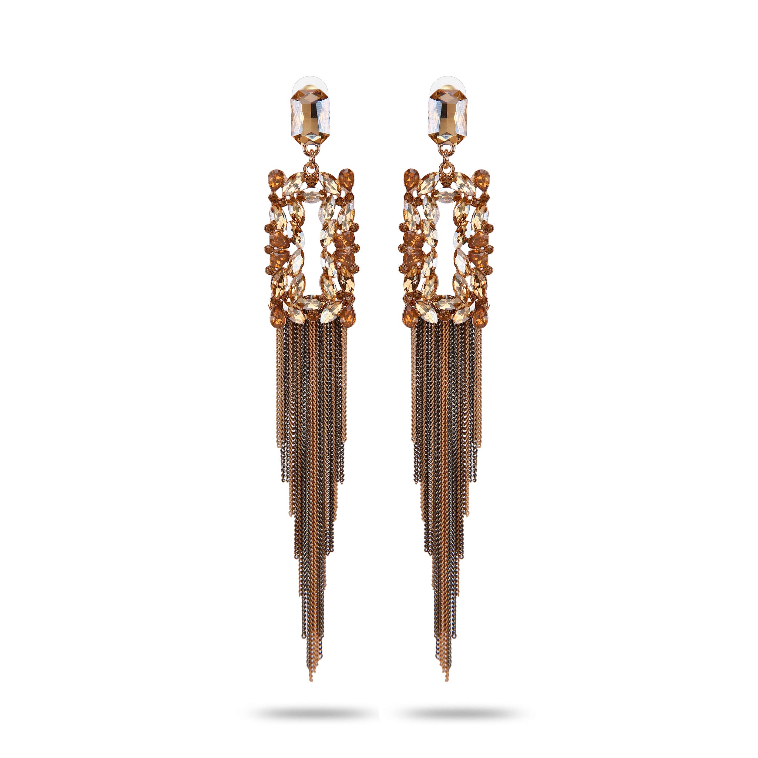 YouBellaJewellery Earings for women Crystal Tassel Handmade Earrings for Girls and Women
