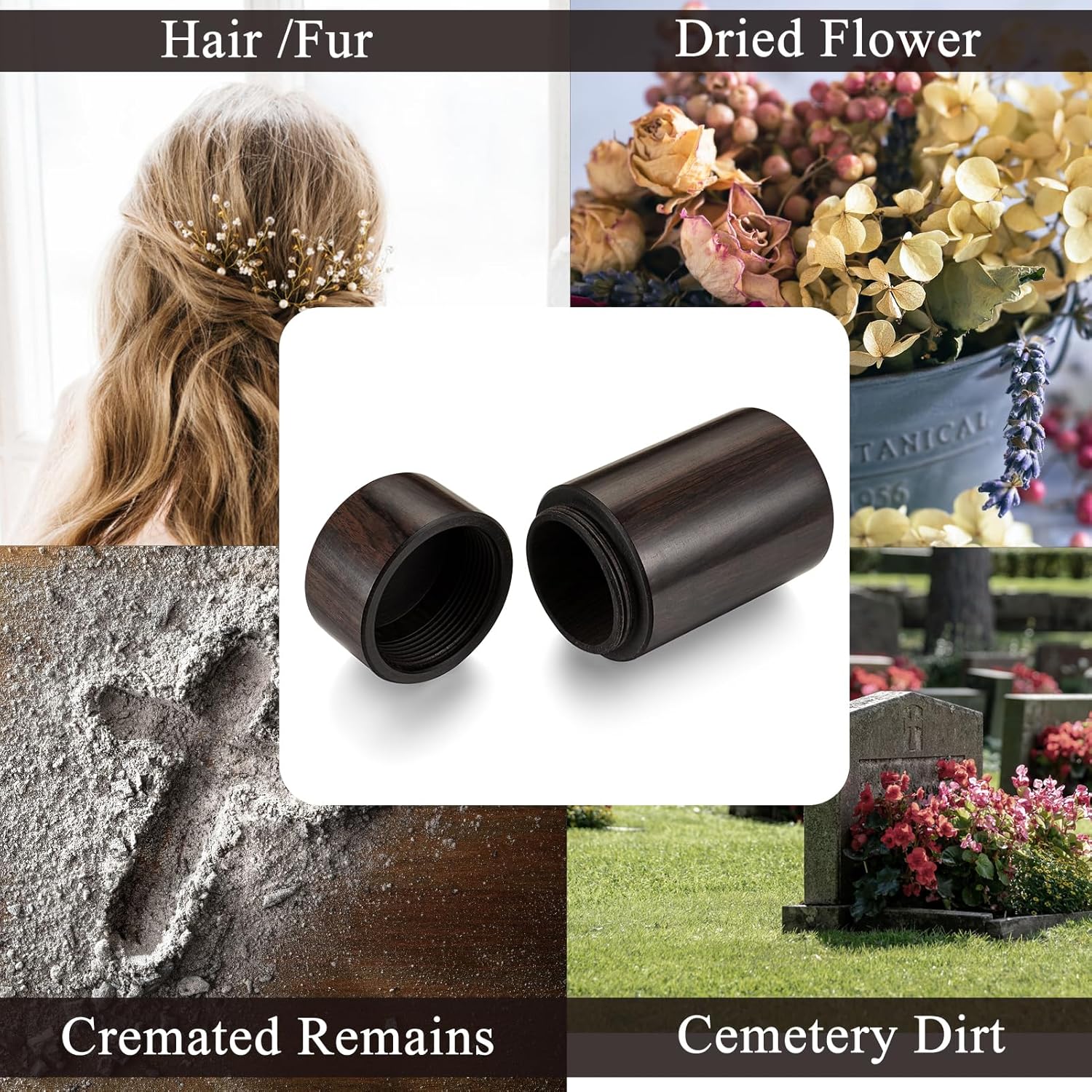 SOITIS Small Sandalwood Urn for Human Ashes, 2.9 Inch Cremation Ashes Urns - Mini Memorial Wood Urns, Small Memorial Keepsake, Decorative Urn for Women Men - Image 4