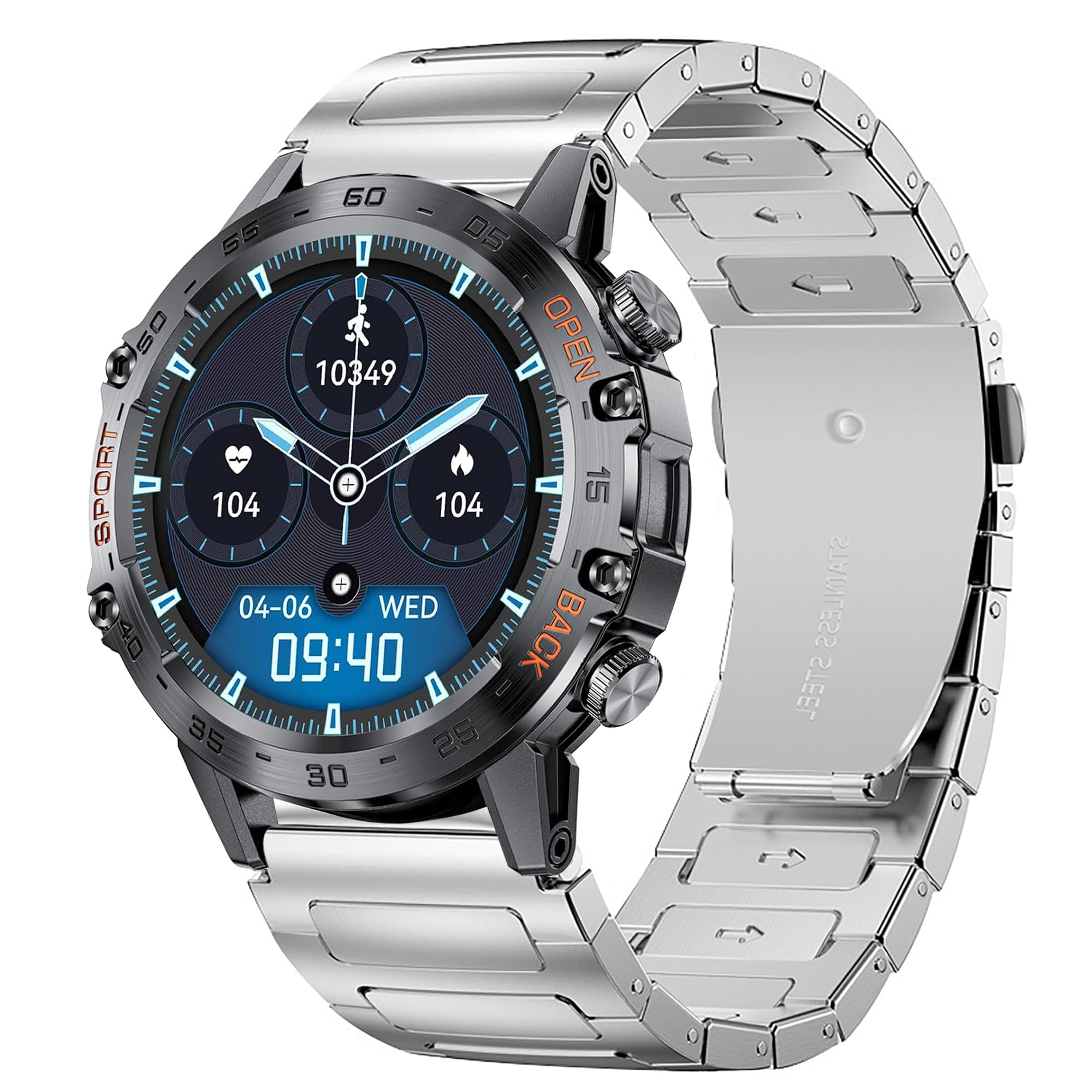 Bracelet montre intelligente LIGE 22mm acier inoxydable sans espace