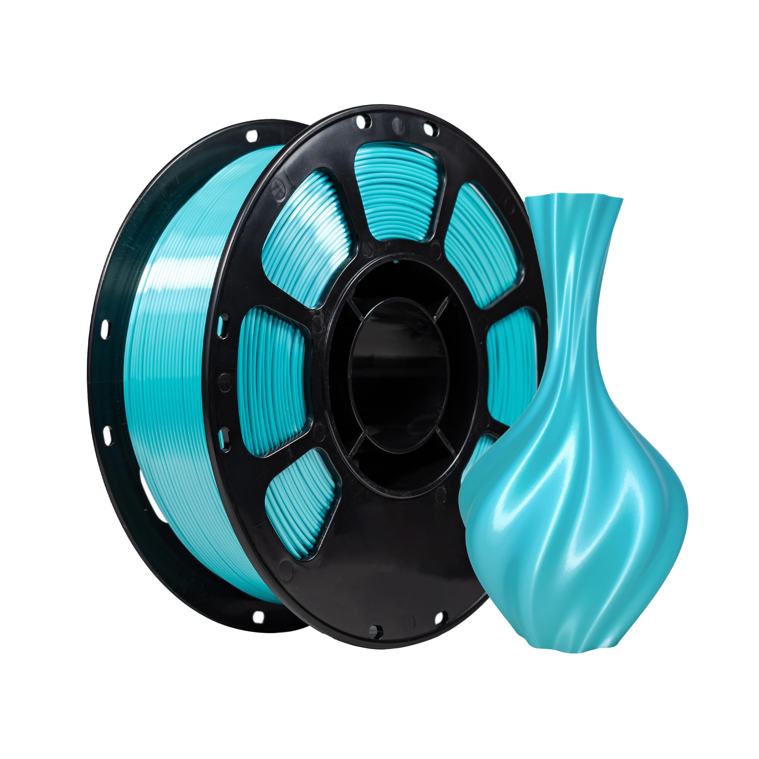 iBOSS 3D Printer Silk Filament, Shiny Silk PLA+ Filament 1.75mm, Smooth Silky Surface PLA Plus, Great Easy to Print for 3D Printers, Dimensional Accuracy +/- 0.02mm, Silk Pearl Blue 1KG