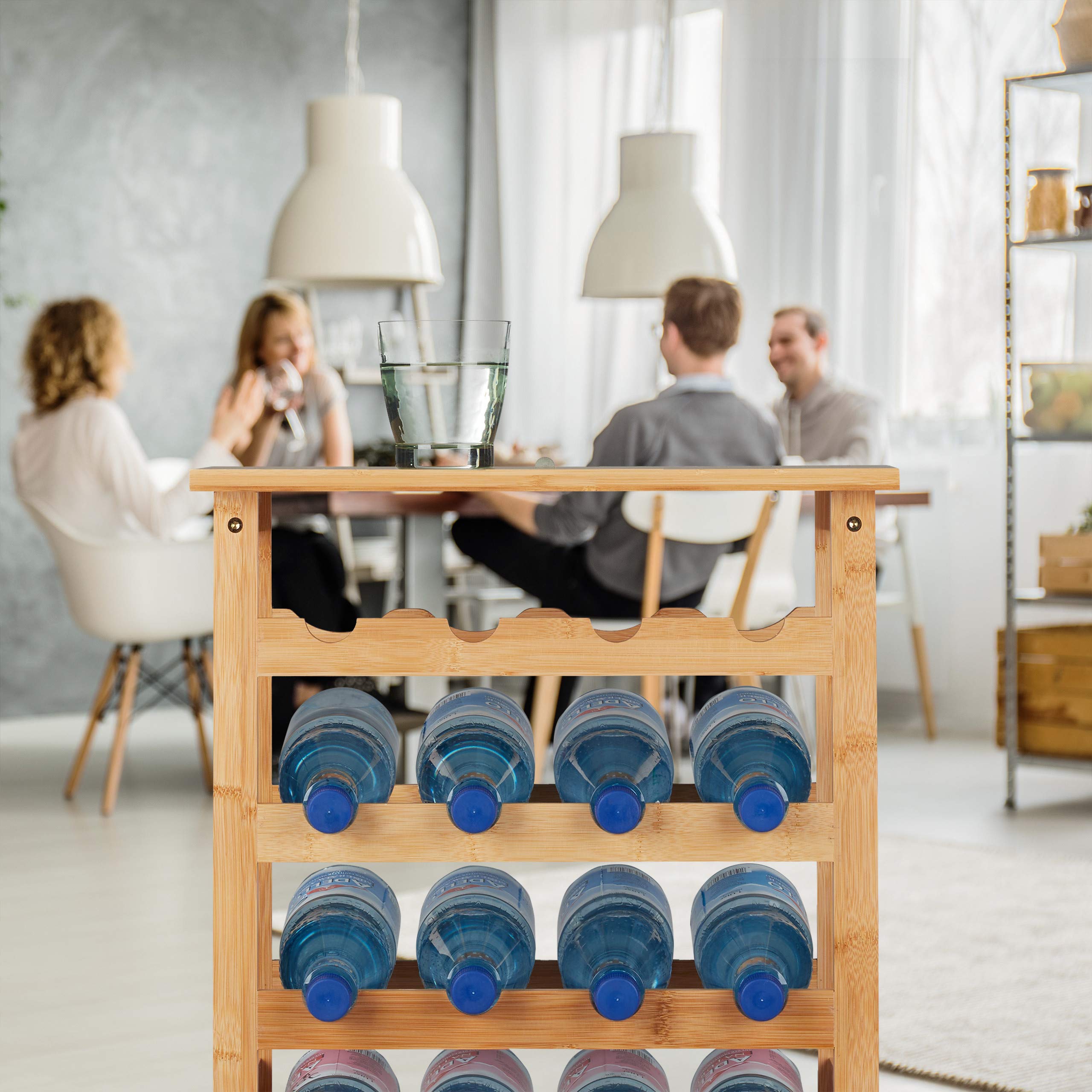 Relaxdays 2 x Weinregal Bambus, Getrnkeregal fr je 28 Flaschen, HBT: 94 x  47 x 29 cm, Keller, Kche & Bar, mit Ablage, Natur : Amazon.de: Kche,  Haushalt & Wohnen