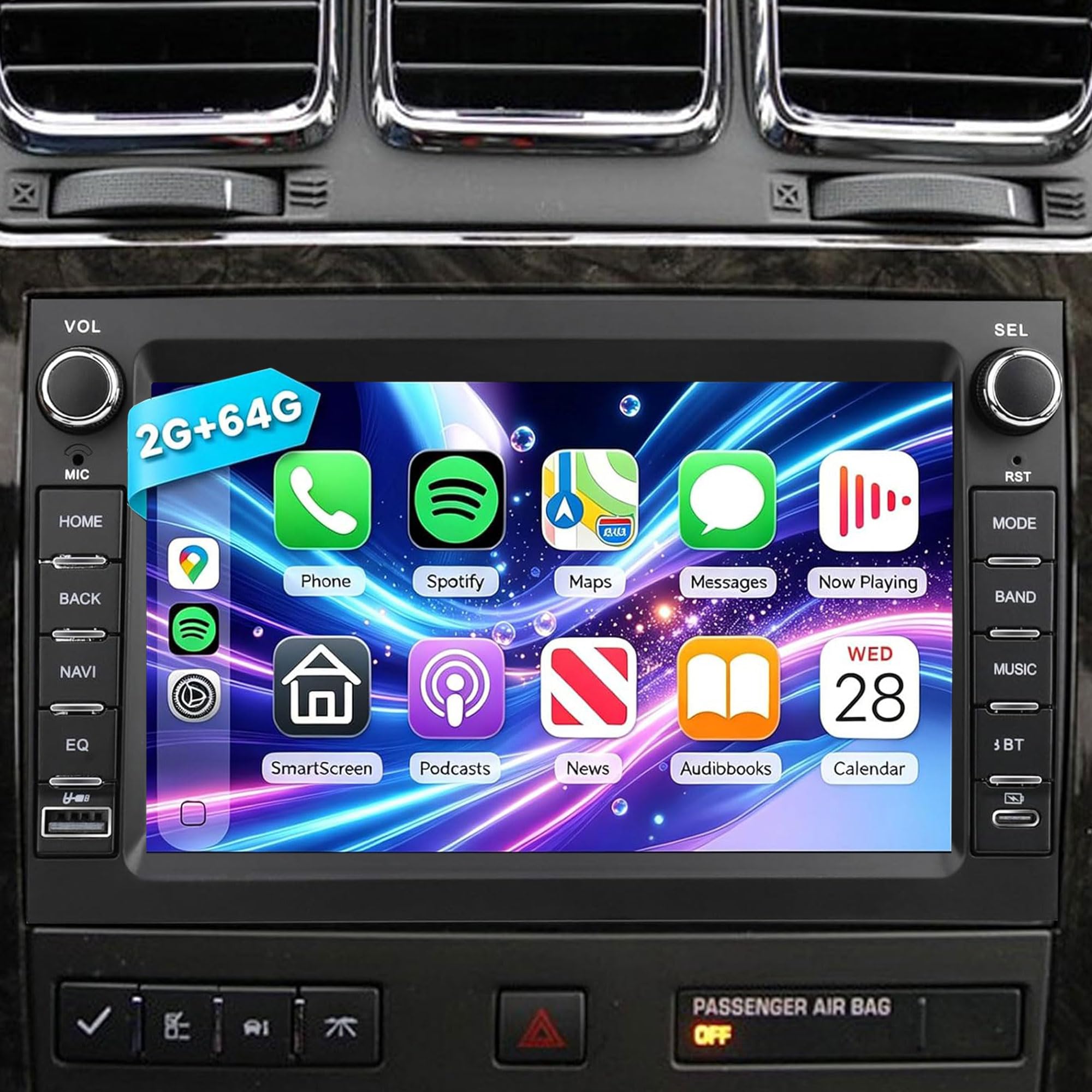 Photo 1 of [4+64G] Car Stereo with Carplay & Android Auto for Chevrolet Silverado Tahoe Avalanche for GMC Sierra Yukon 2007-2013 7" Touchscreen Radio Upgrade with AHD Camera,GPS Navigation,SWC,WiFi,FM,Bluetooth