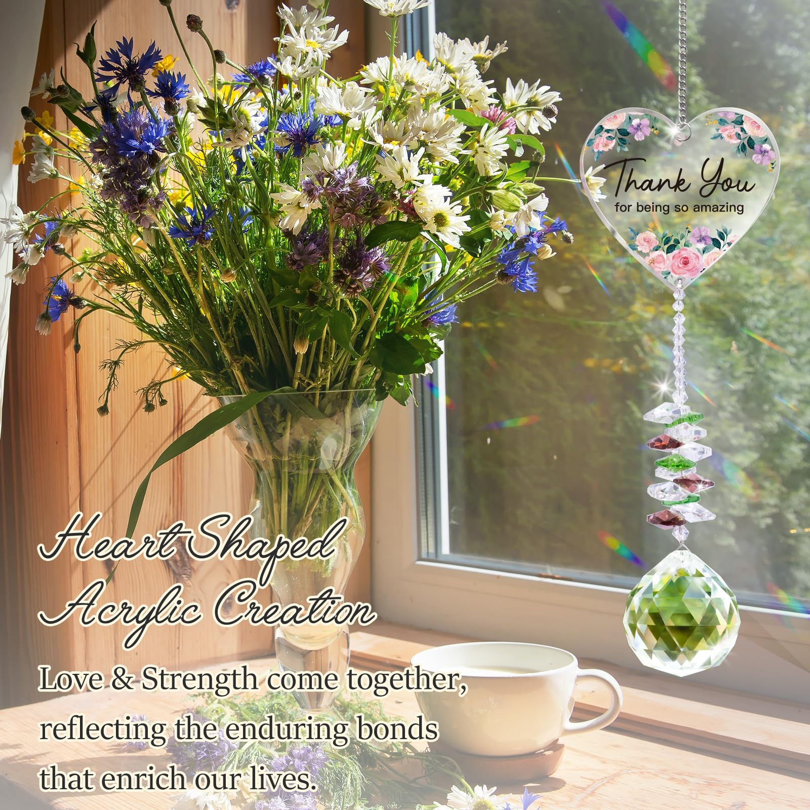 Teacher Gifts, Thank You Gifs for Women/Men/Colleagues, Crystal Sun-Catcher, Retirement Gifts for Women Thanks Present - Image 2