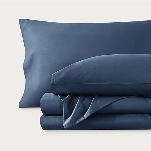 Miniatura 6 de Bare Home Juego de sábanas tamaño Queen de 100 % algodón orgánico, 400 hilos, tejido satinado suave, transpirable y refrescante, juego de sábanas de