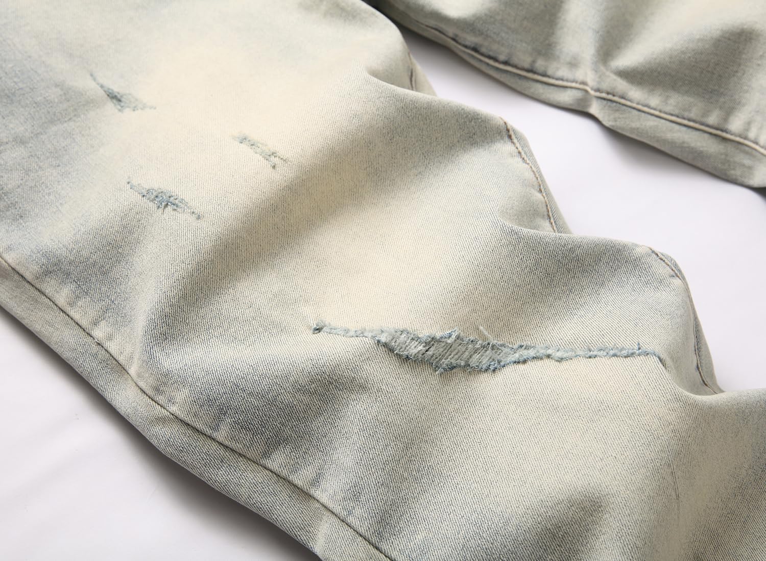 XIMXIMMTIAN Mens Slim Fit Jeans Stretch Ripped Biker Jeans for Men Fashion Straight Comfort Flex Waist Casual Denim Pants - Image 6