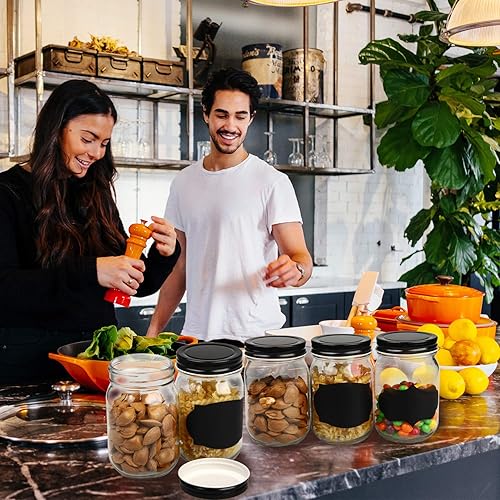 Miniatura 5 de QAPPDA Frascos Mason, Frascos de Vidrio Con Tapas de 12 oz, Frascos de Conservas Para Encurtidos y Almacenamiento de Cocina, Frascos de Especias de