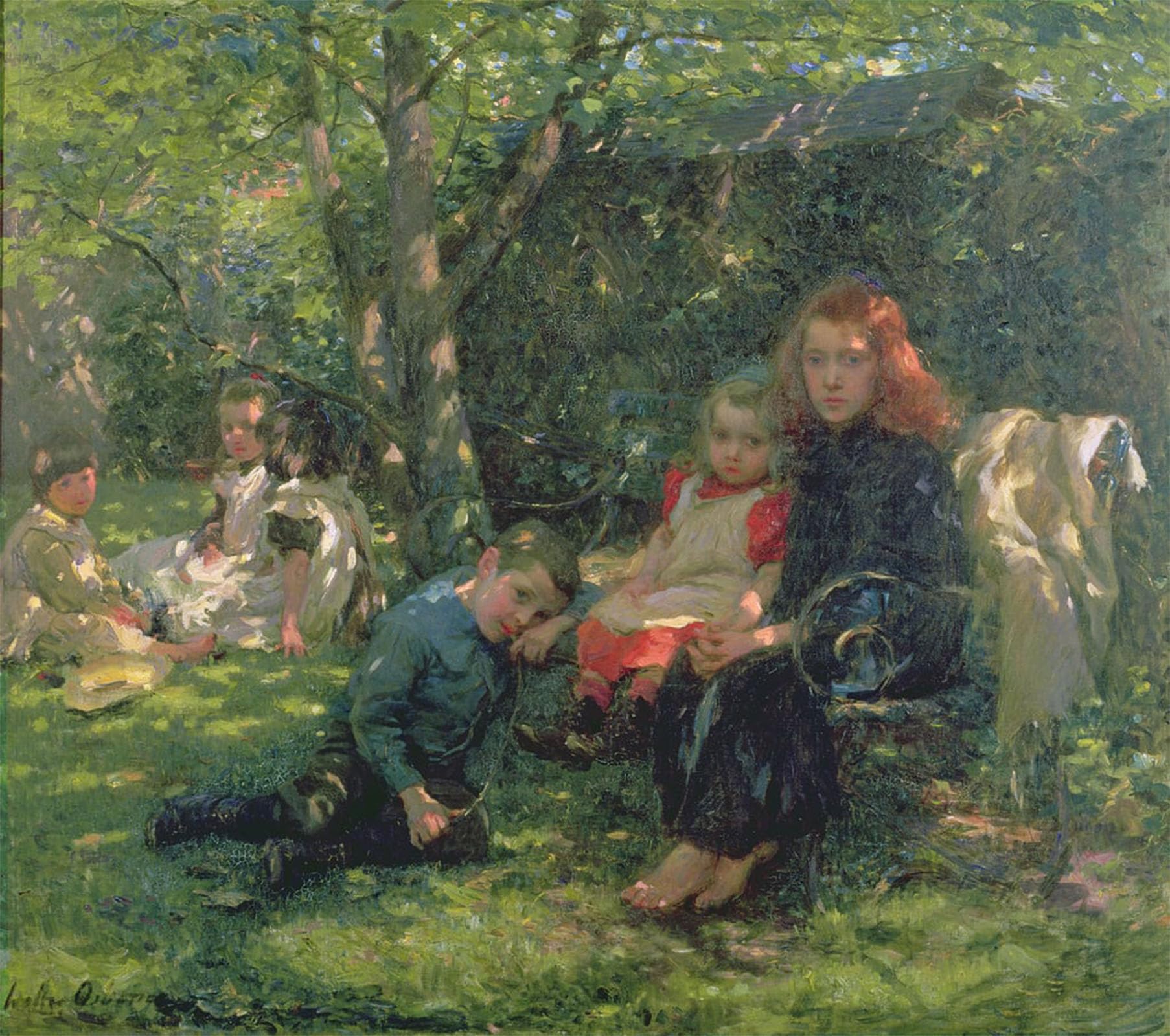 Posteriik No Frame Famous Modern Artwork Art Mural Summertime By Walter Frederick Osborne Oil Paintings Pictures For Home Decor 60X90cm