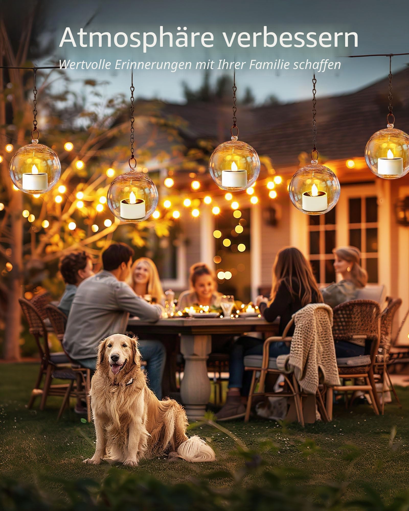 Homemory Solar Teelichter, wasserdichte LED Teelichter für Außenbereich mit Dämmerungssensor (Auto Ein/Aus), Wiederaufladbar Teelichter für Outdoor Laterne, Garten, Camping, 8 Stück