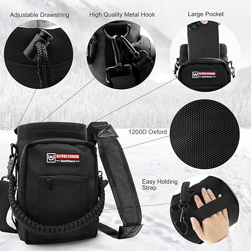 Miniatura 4 de NATURE PIONEOR Juego de botellas de agua aisladas al vacío de 64128 onzas con soporte de transporte, jarra de acero inoxidable de grado alimenticio