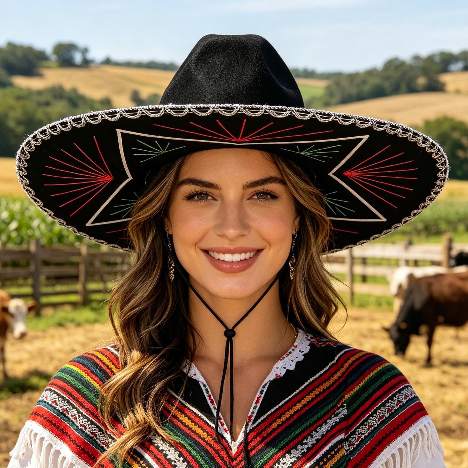 Sombrero Mexicano Accesorio Tradicional de Ala Ancha Grande para Cabina de