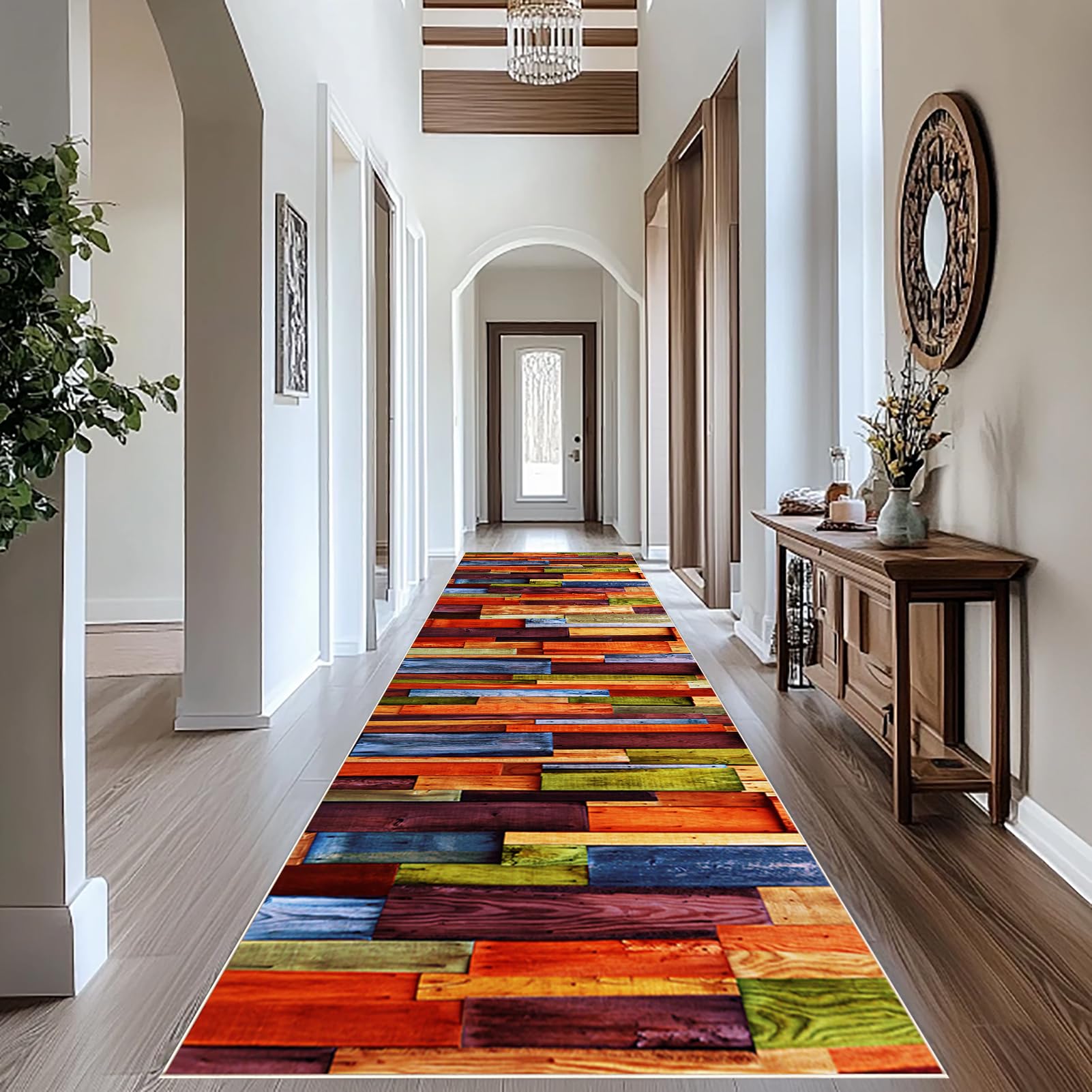 Nadający się do prania, dywan kuchenny, bieżnik na korytarz, długi, 100 x 350 cm, bieżnik na korytarz, antypoślizgowy, nowoczesny bieżnik kuchenny, dywan wejściowy do przedpokoju i salonu