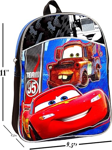 Miniatura 7 de Disney Cars Mochila para niños pequeños  Mochila preescolar de lujo de 11 pulgadas, Rojo -, DisneyPixar Cars Cars Mochila Disney Cars Mini mochila