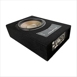 CS-10 Car/Automotive Compact-Slim 1800W Peak Power Subwoofer with Built-in 10" Subwoofer & MOSFET Amp. Very Suitable for CNG Fitted Car, Truck & Tempo Owner who Want Loud with Tight Space