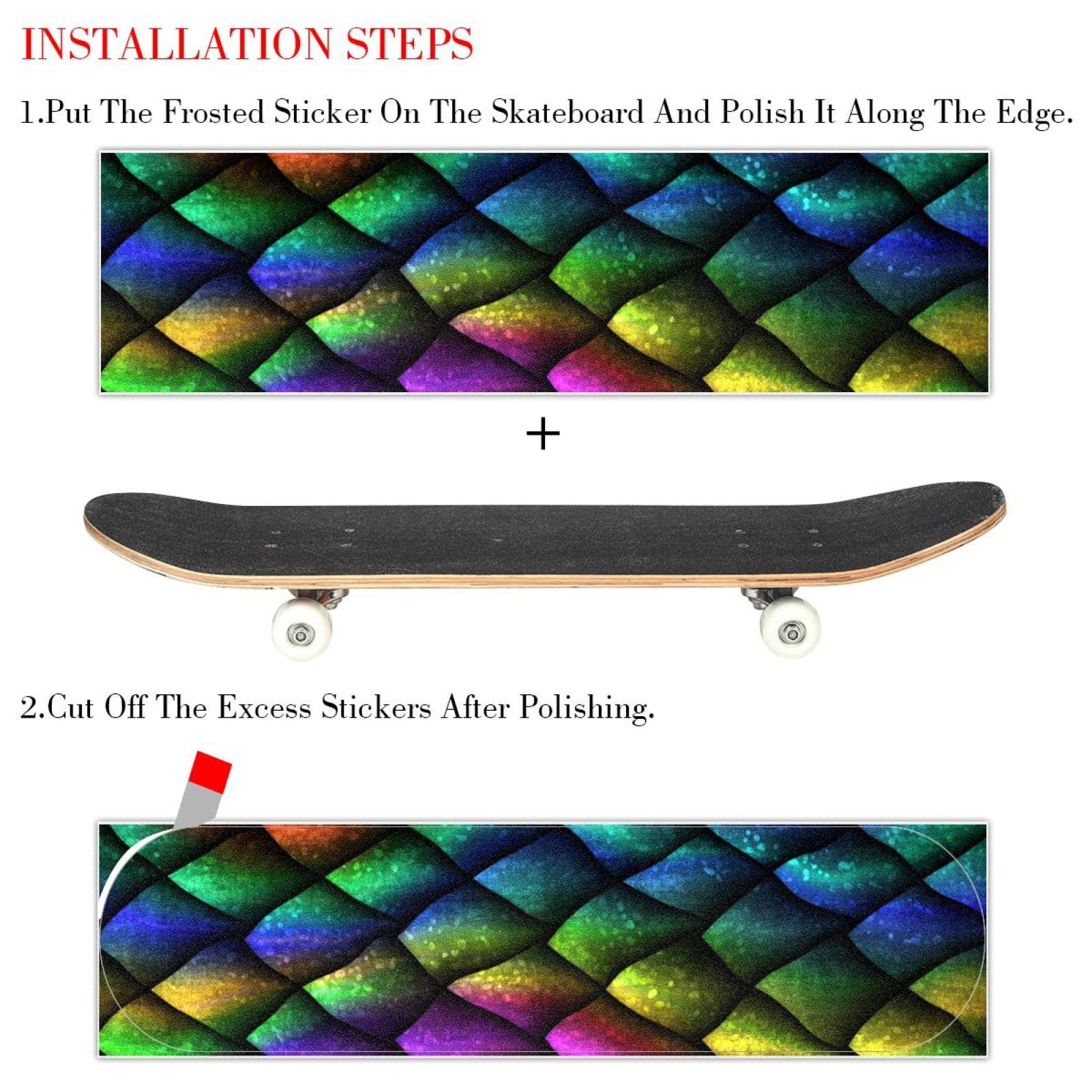 Scale Dinosaur Lot de 2 feuilles de papier abrasif pour planche de skateboard et longboard