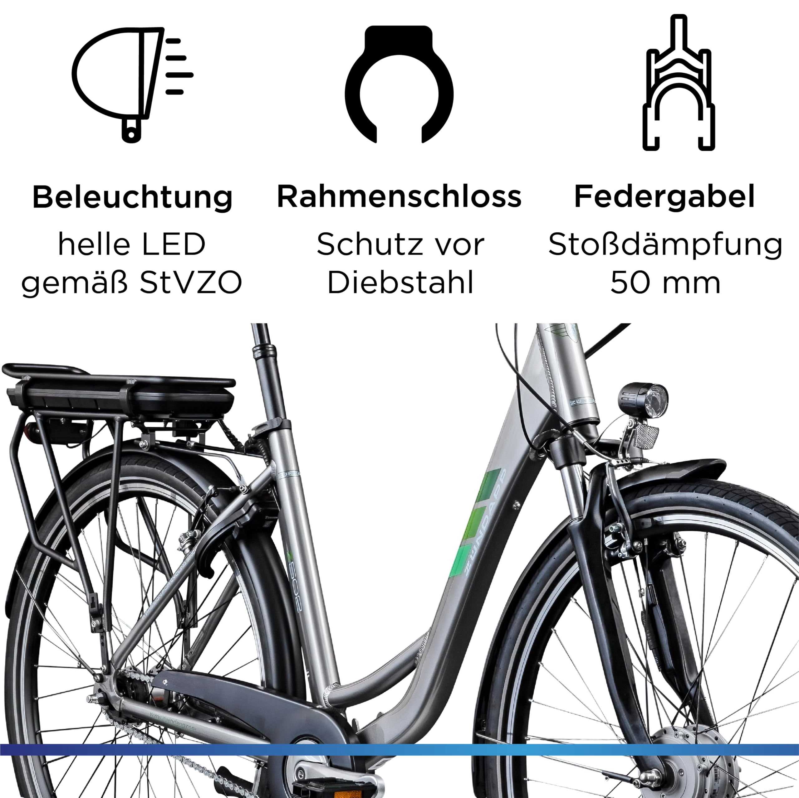 ZÜNDAPP Z502 E Bike Damen 28 Zoll Pedelec 155-180 cm Elektrofahrrad 7 Gang Damenfahrrad 522 Wh E Fahrrad