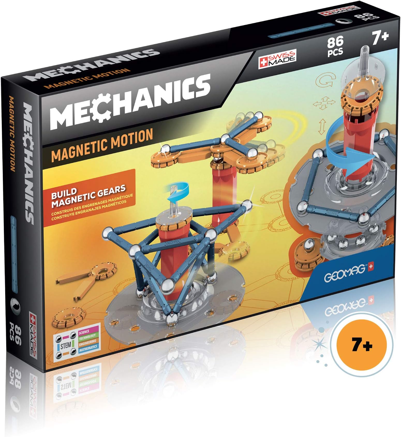 Geomag Magnetic Toys | Kids STEM Building Toys | Mechanics Magnetic Motion | Magnet Gears Construction | Educational Gifts | Swiss-Made | Age 7+ 86 Piece