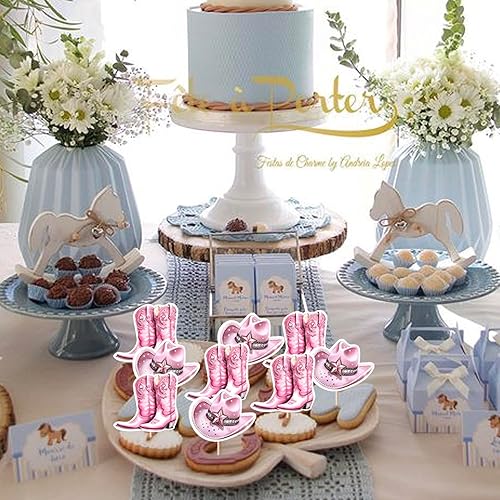 Miniatura 10 de Rsstarxi Paquete de 24 adornos para cupcakes de Cowboy My First Rodeo para cumpleaños de vaquera, 1er cumpleaños, para cupcakes de vaquera One