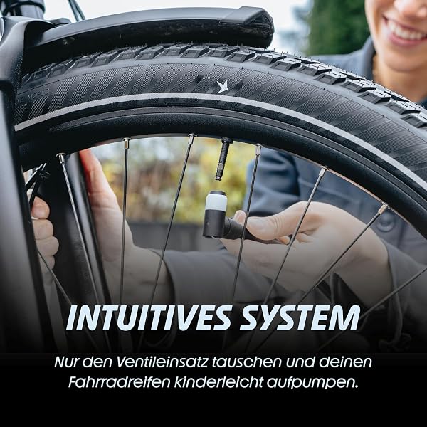 Schwalbe Clik Valve Conversion Set – Umrüstset für Sclaverand/SV-Ventile mit Pumpenkopf-Adapter – Innovation zum Aufpumpen von Fahrradreifen - 4