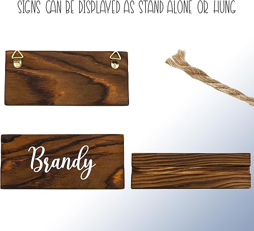 Miniatura 7 de Darware Juego de letreros de madera rústica para bebidas (juego de barra de 8 señales) etiquetas de bebidas alcohólicas para urnas de café,